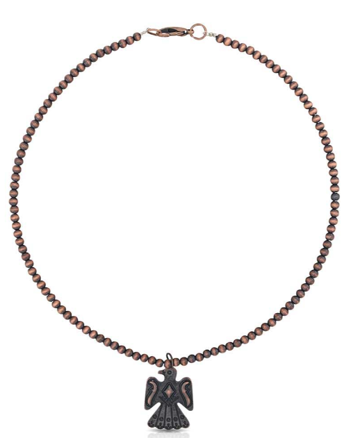 Bronze Thunderbird Beaded Necklace