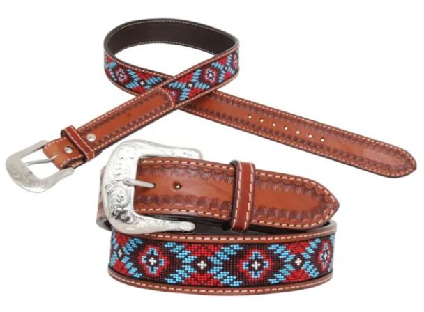 Circle Y Red Aztec Beaded Belt