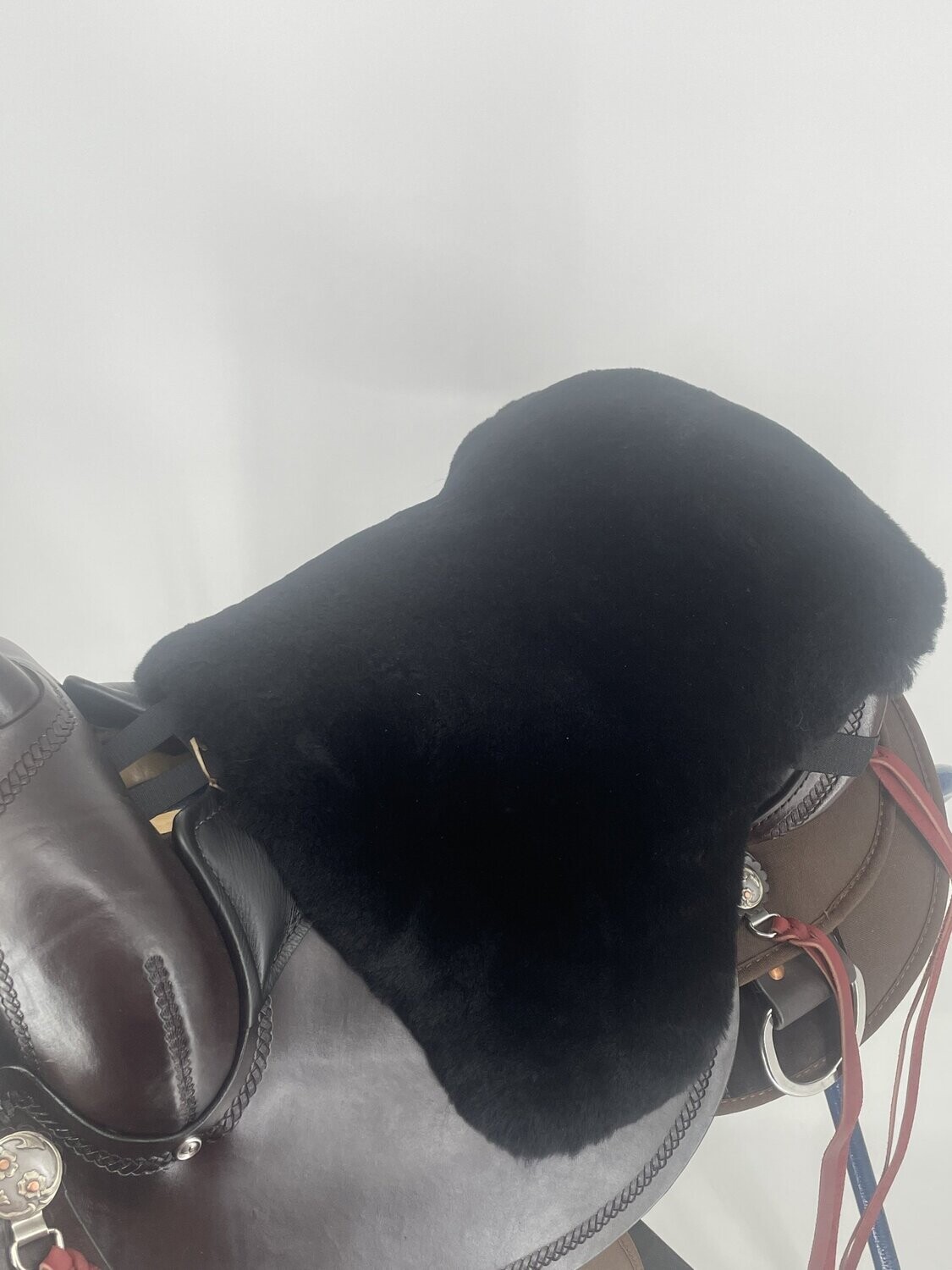 Genuine Sheepskin Seat Cushion, Color: Black