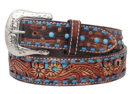 Circle Y Bronco Blue Texas Belt