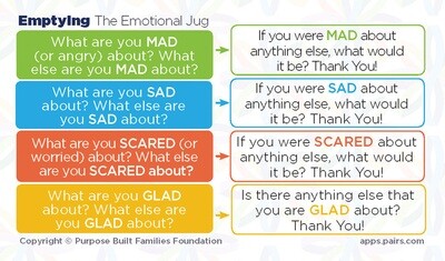 PAIRS Emotional Jug/Emptying the Emotional Jug Wallet Card PAIRS Emotional Jug/Emptying the Emotional Jug Wallet Card