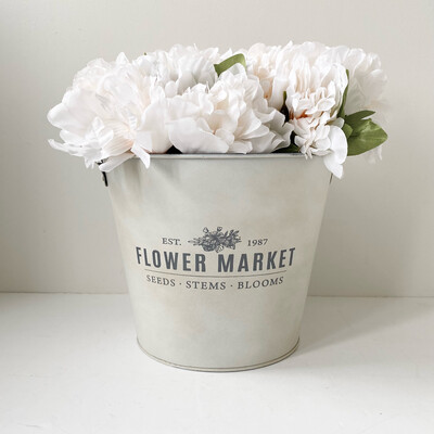 Flower Market Bucket - Cream