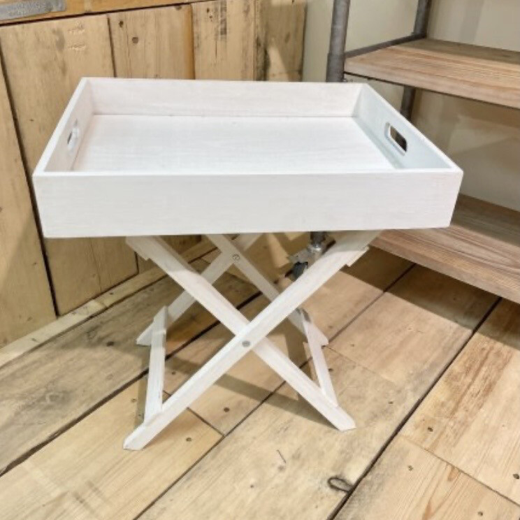 White Wood Tray Table