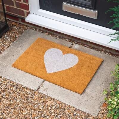 White Heart Doormat