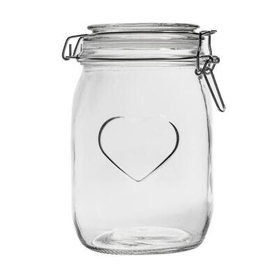 Glass Heart Storage Jar - Medium
