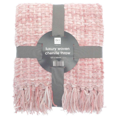 Pink Chenille Throw