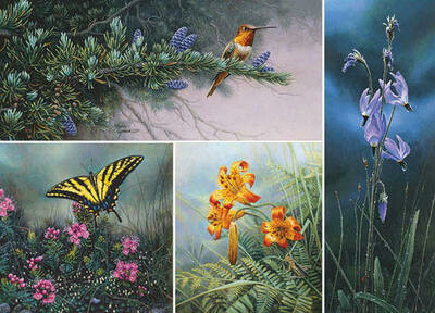 Wildflower Suite - Hummingbird, Shooting Stars, Tiger Lily, Swallowtail Butterfly
