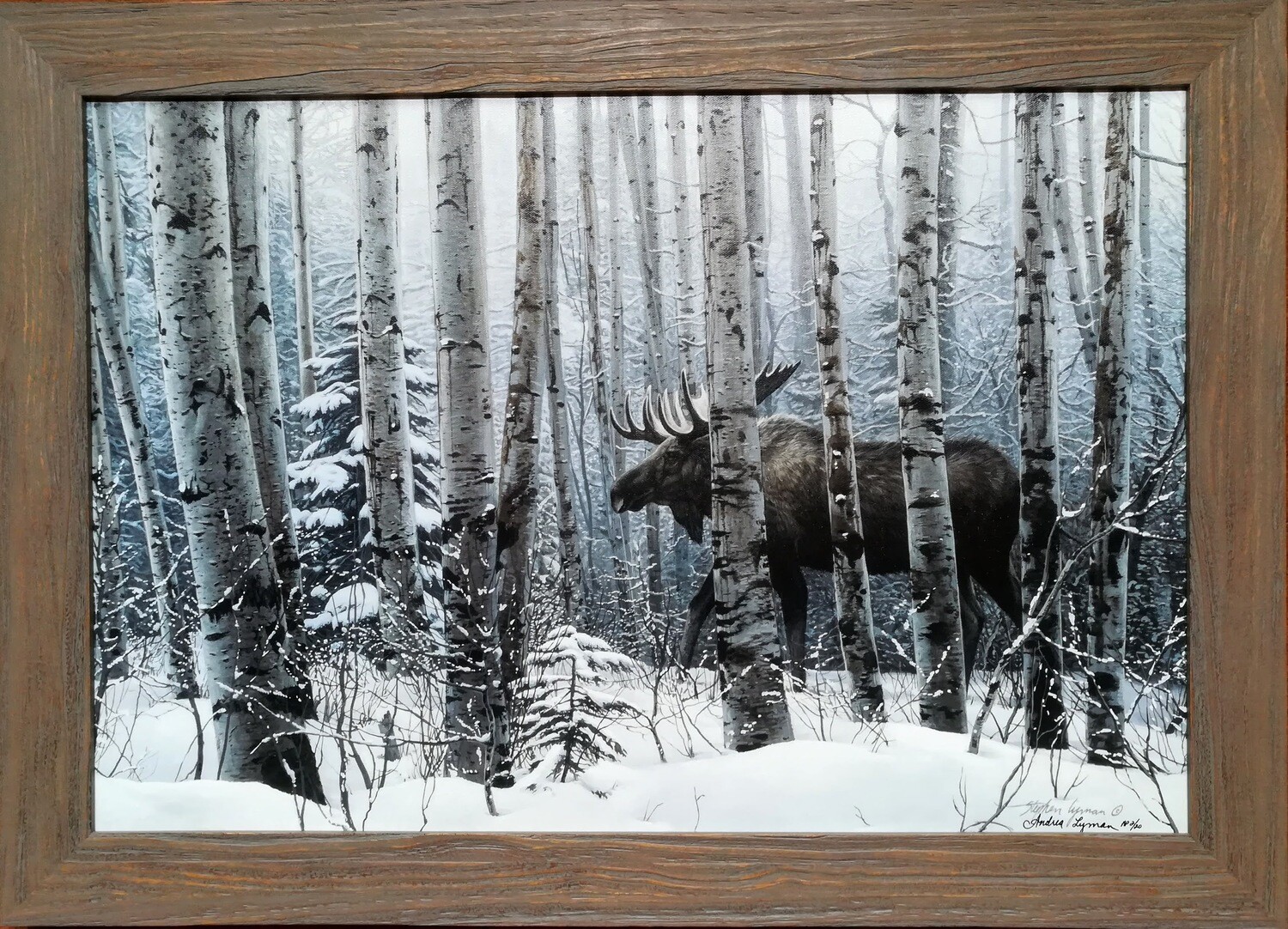 A Walk in the Woods by Stephen Lyman Moose Print 36x26 