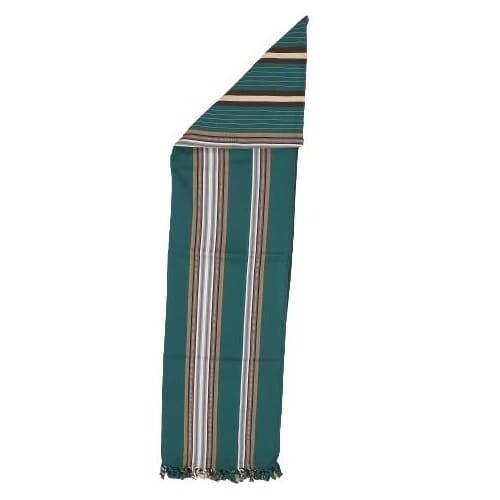 Traditional Yemeni Shawl - Green Striped 