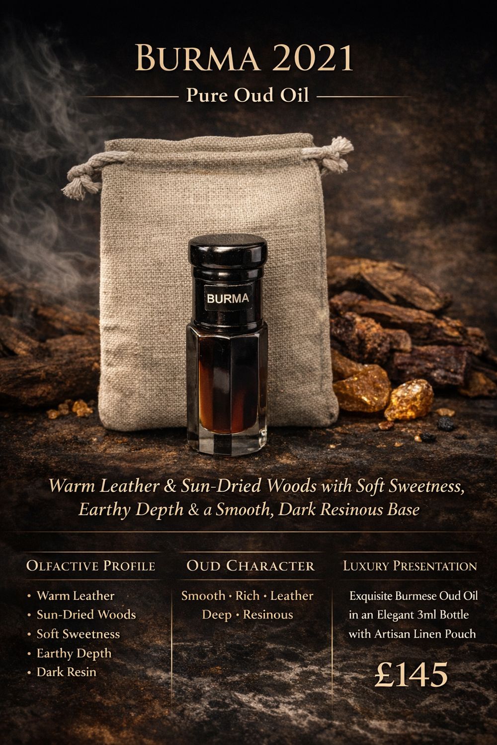 Burma (Burmese) Wild Oud 3grms Burma (Burmese) Wild Oud 3grms