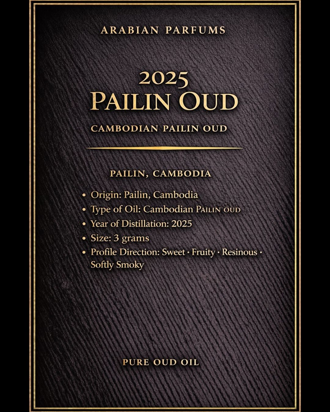 Pailin (cambodi) Oud 2025 3grms