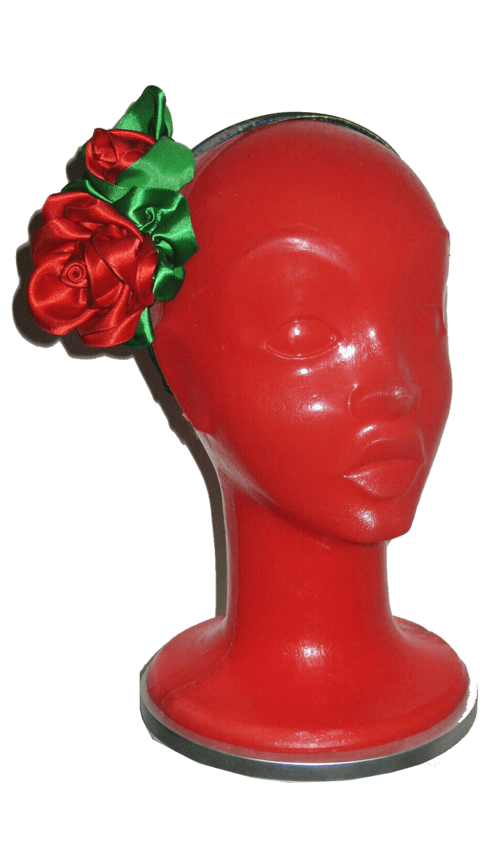 Tocado "Rosas, lazo raso"