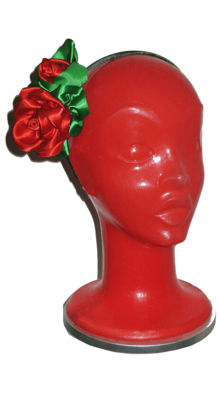 Tocado Tocado "Rosas, lazo raso"