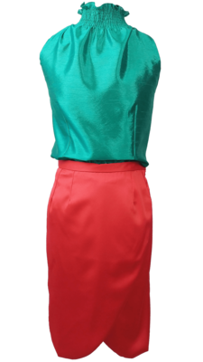 Combo Positano "blusa halter + falda tulipan"