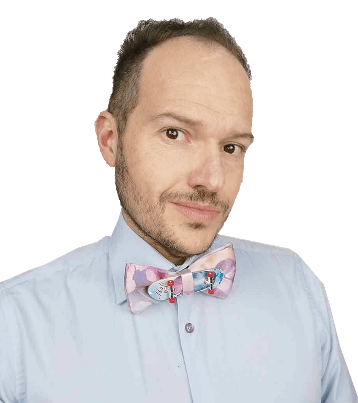 Pajarita "Monopatín graffiti" - Rubén Troya