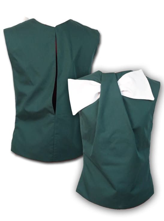 BÉCQUER - Blusa con pliegue con lazada blanca sin mangas