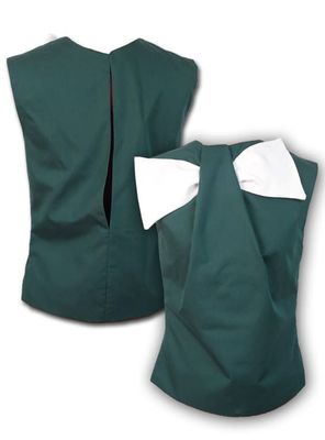 BÉCQUER - Blusa con pliegue con lazada blanca sin mangas