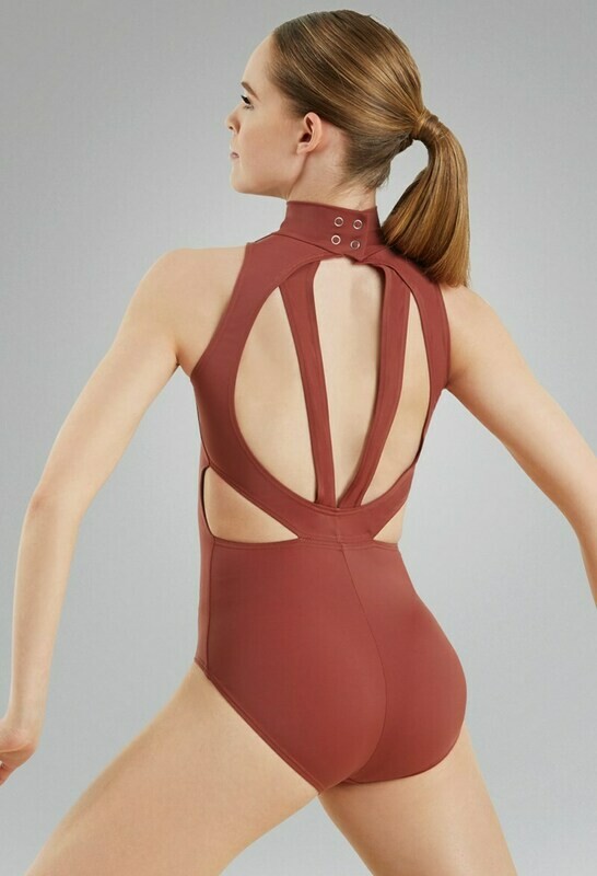 Mock Neck Cut Out Back Letotard