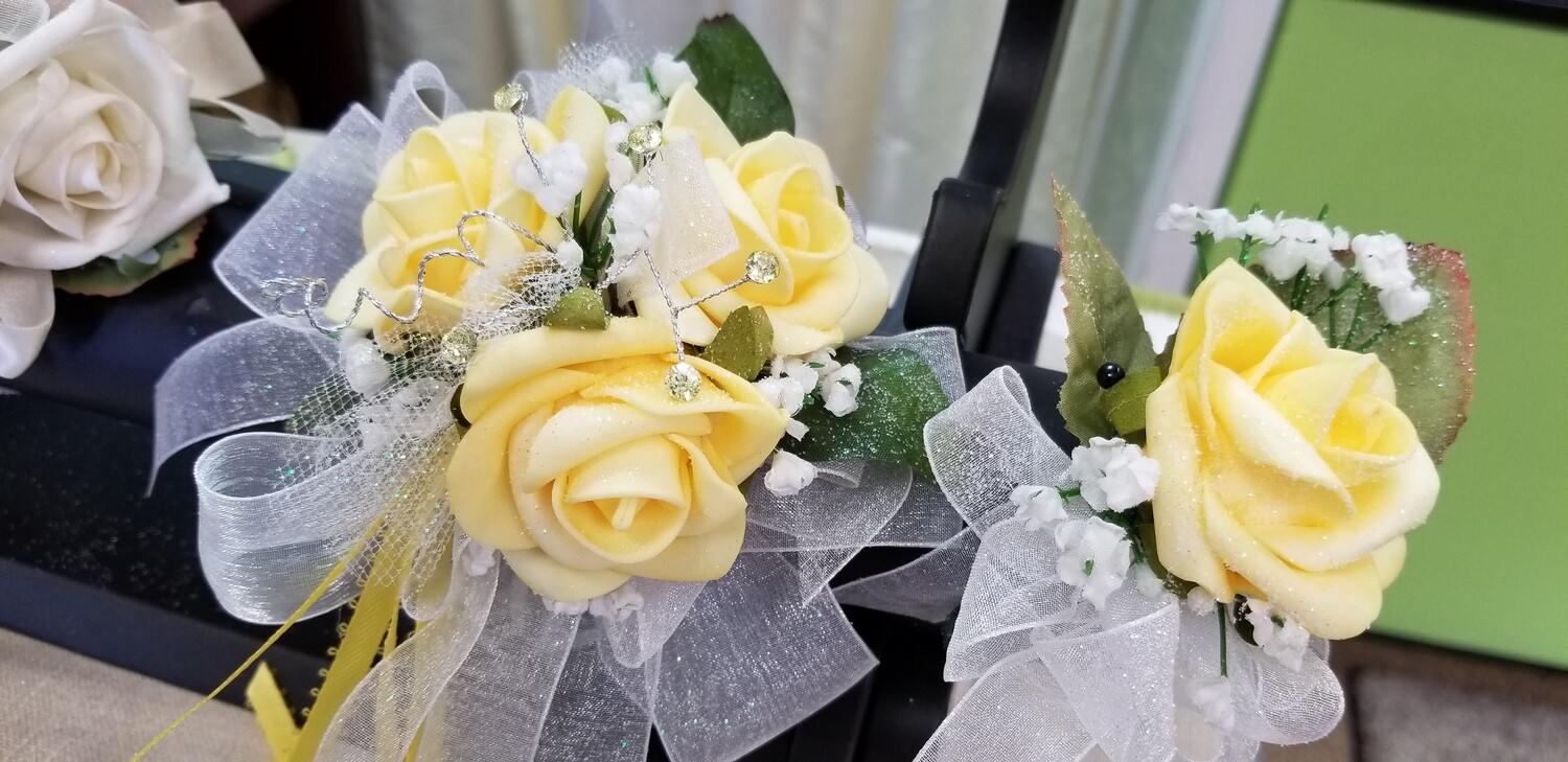 Yellow Rose Wristlet & Boutonniere Yellow Rose Wristlet & Boutonniere