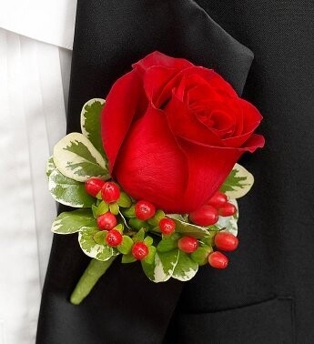 Red Rose Boutonniere Red Rose Boutonniere