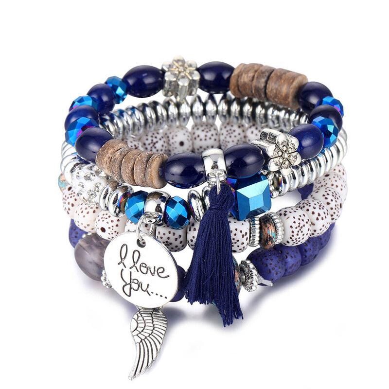 multi blue bracelet bangle