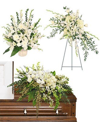 ivory funeral flowers