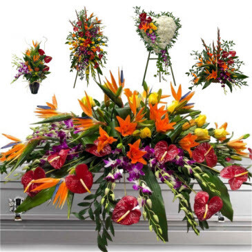 tropical funeral flowers