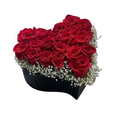 red boxed roses