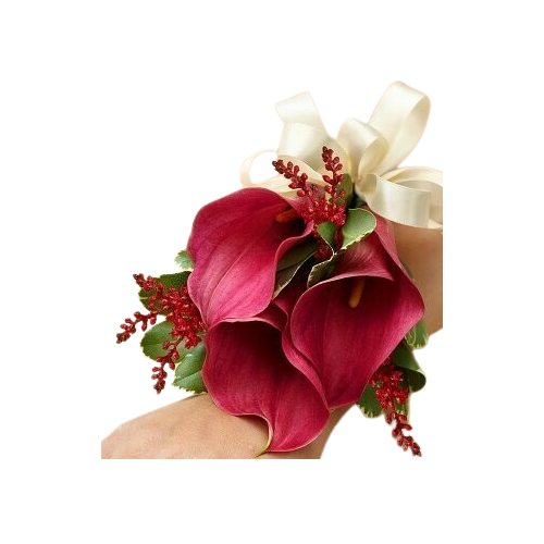 red calla lilies wristlet