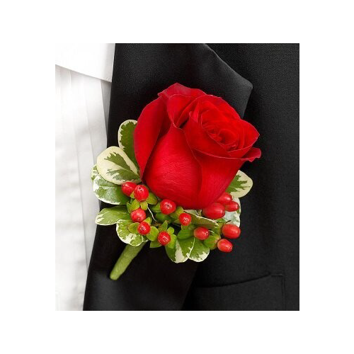 red rose boutonniere