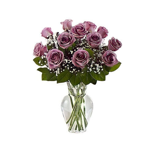 12 lavender roses