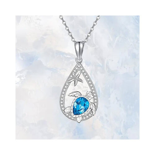 Blue Turtle Necklace