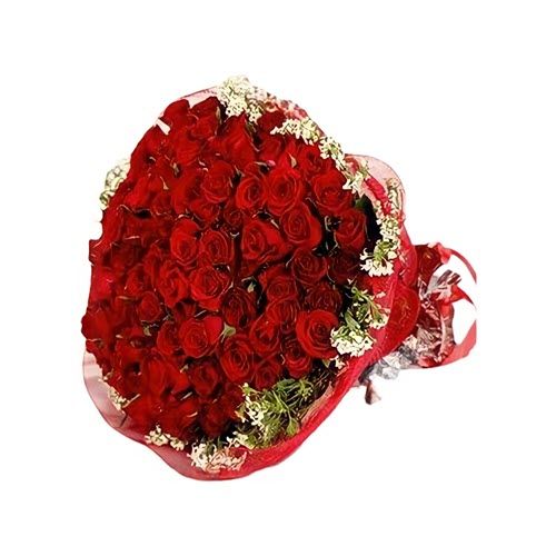 100 Red roses wrapped