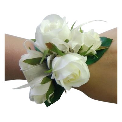 white rose wristlet