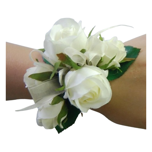white rose wristlet