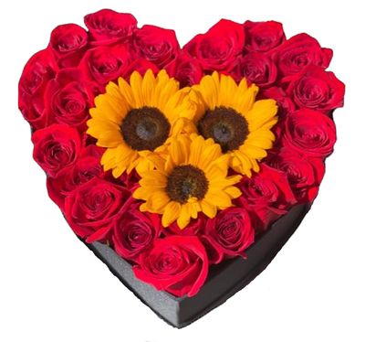 Sunflower Heart Bouquet roses fort worth