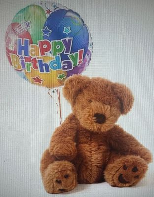 bear with happy birthday balloon