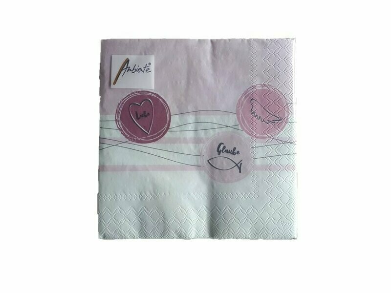Servietten Kommunion Kreise rosa