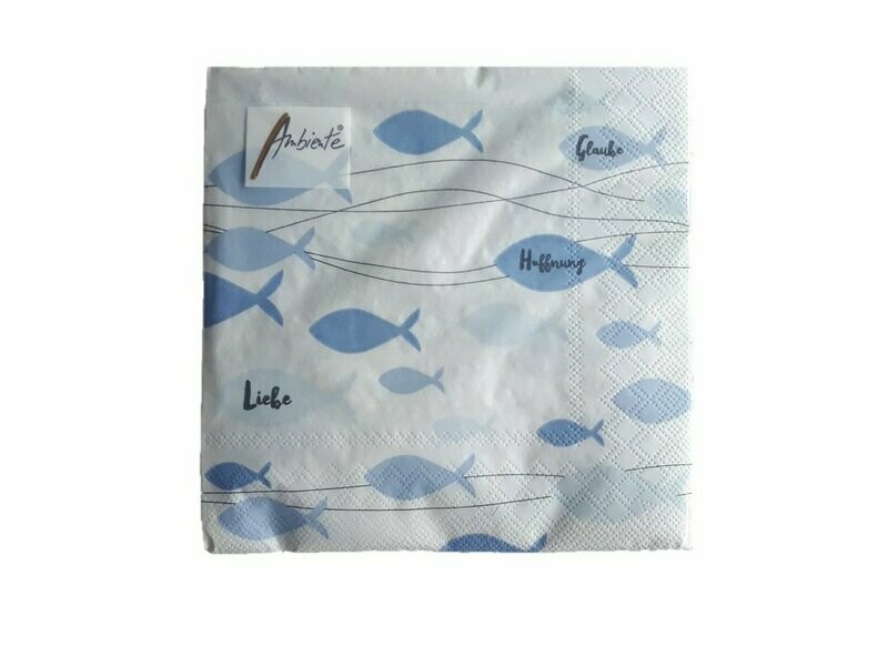 Servietten Kommunion Fische blau