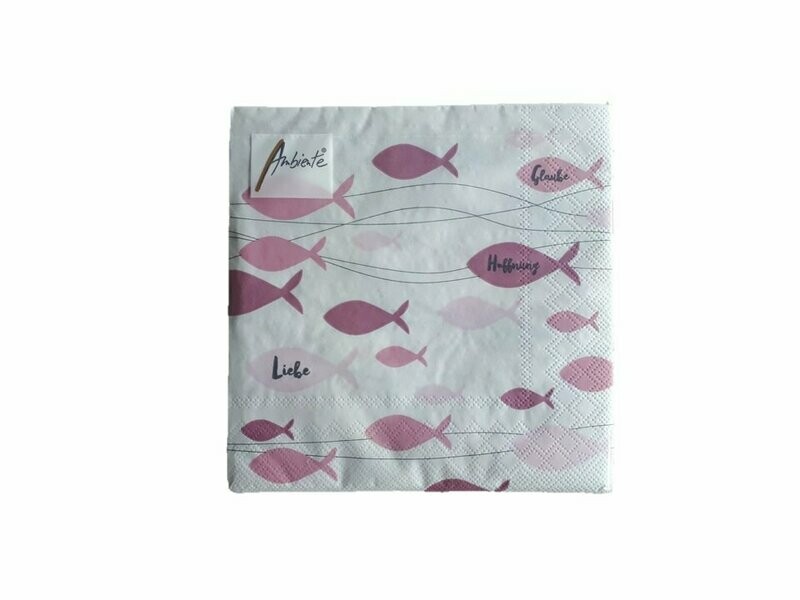 Servietten Kommunion Fische rosa