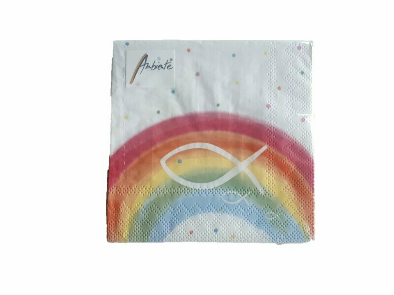Servietten Kommunion Regenbogen bunt