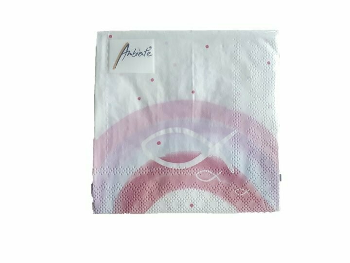 Servietten Kommunion Regenbogen rosa
