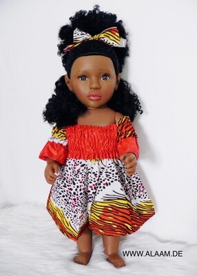 Leopard Afrikanische Babypuppe mit Kleidungsset für Kinderkollektion