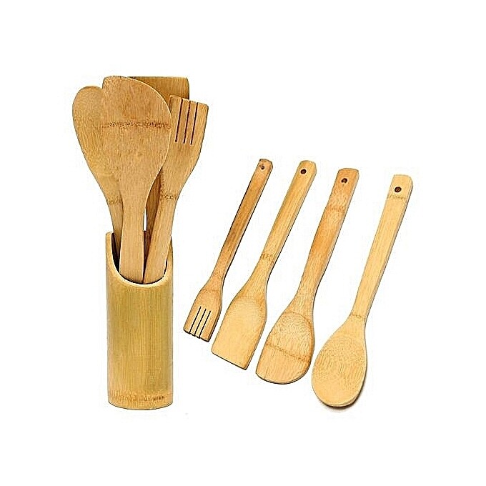 5 Pieces of Wooden Kitchen Utensil Spatula