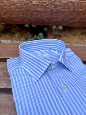 Camisa Raya Ancha Azul