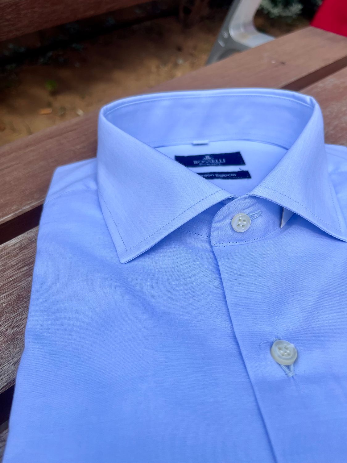 Camisa Algodón Egipcio Celeste
