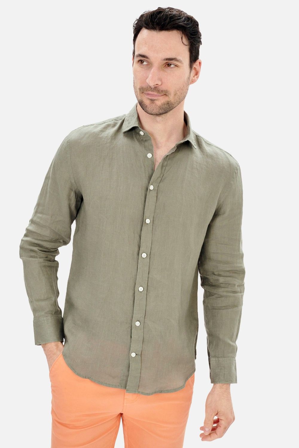 Camisa Lino Kaki