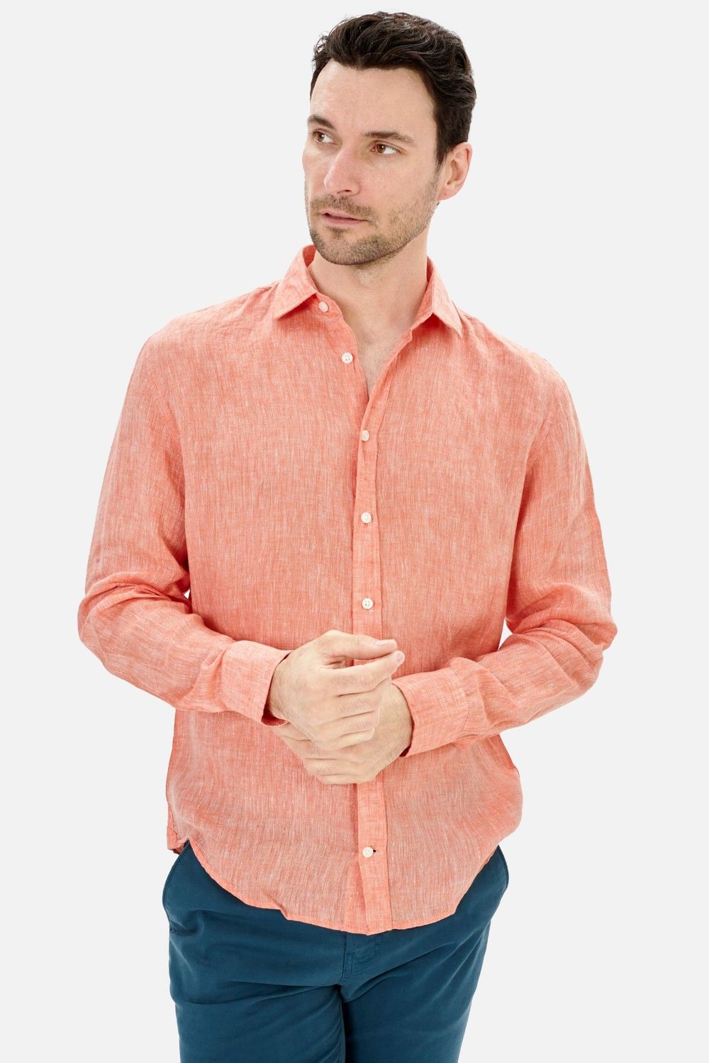 Camisa Lino Naranja