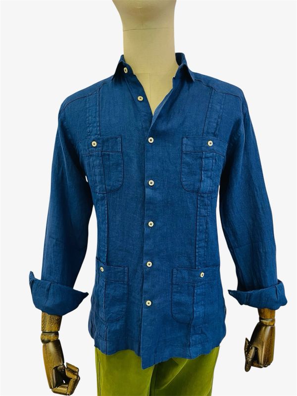 Guayabera Lino Azul