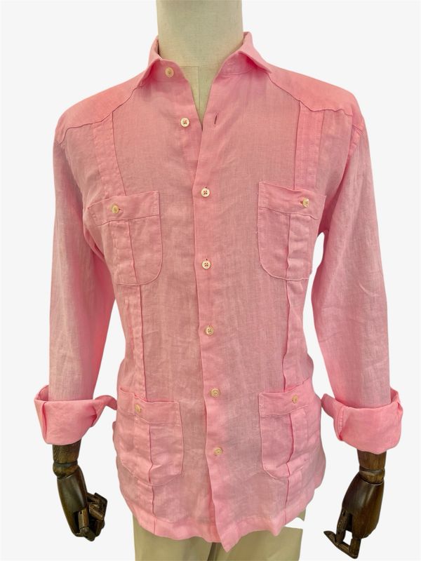 Guayabera Lino Rosa